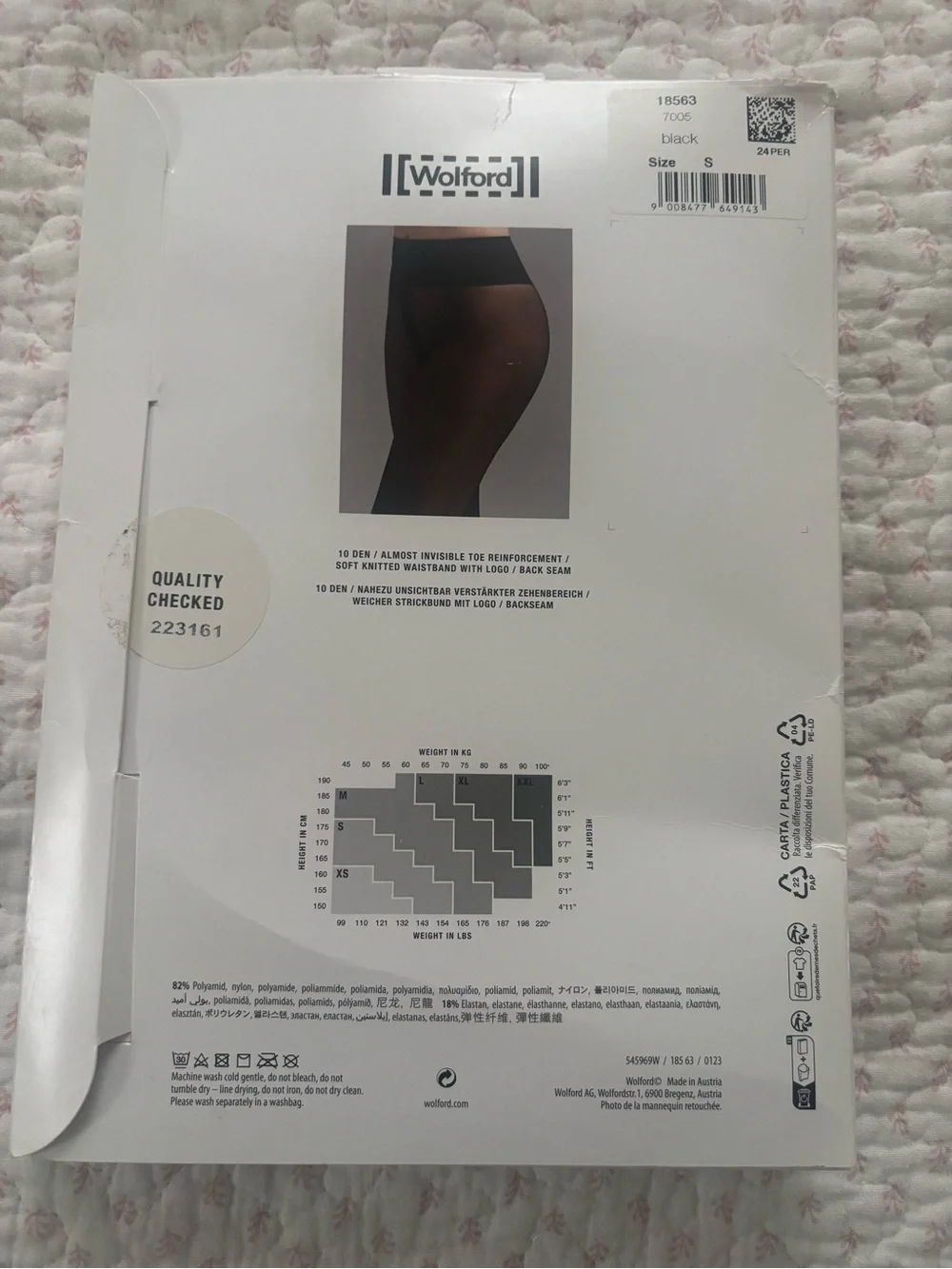 Wolford Black Individual 10 Back Seam Tights